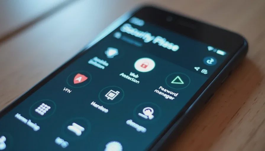 Mobile security bundle dashboard with all features.