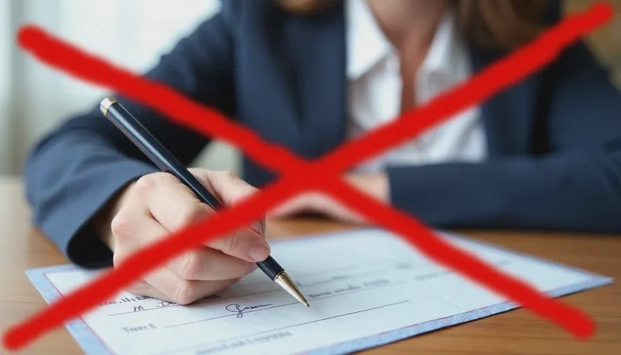Fake check job scam warning.