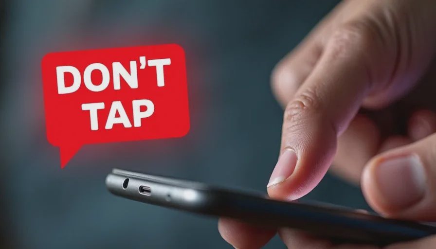Don't tap the link – hover to check URL.
