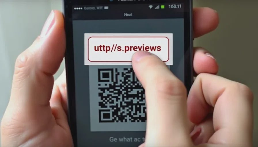 Check URL preview before tapping QR code link.