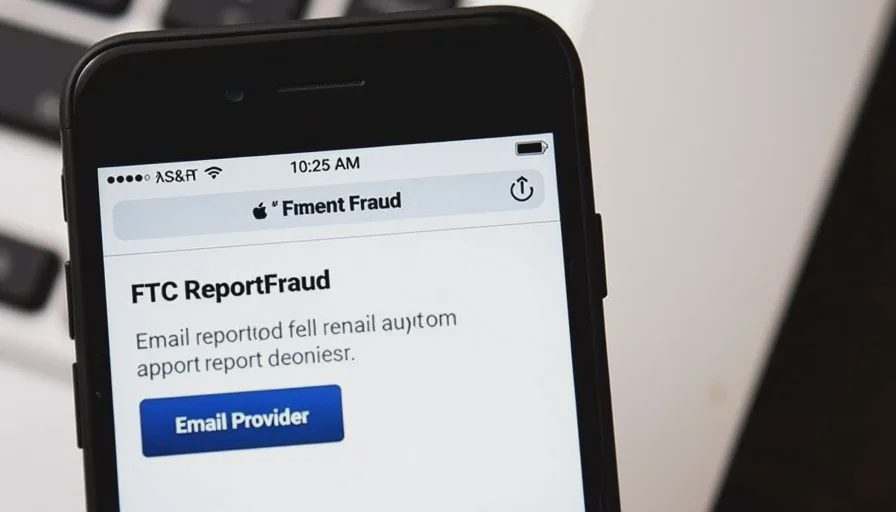 Reporting phishing scam to FTC and email provider.